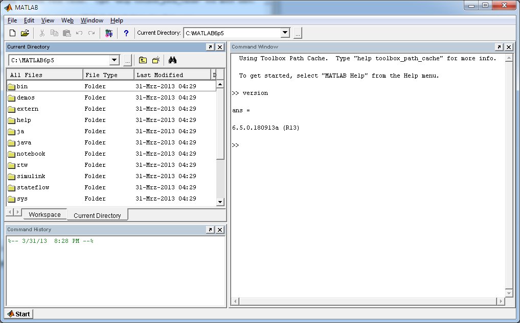 Solution MATLAB 6.5 R13 natively on Windows 7